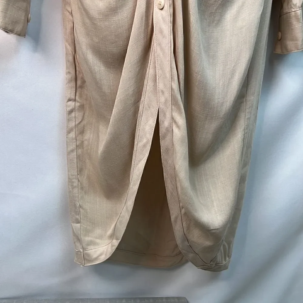 Cotton Candy LA Beige Shirt Dress Small NWT